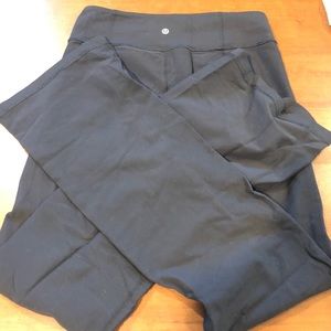 Reversible lulu pants flare bottom waist pink grey